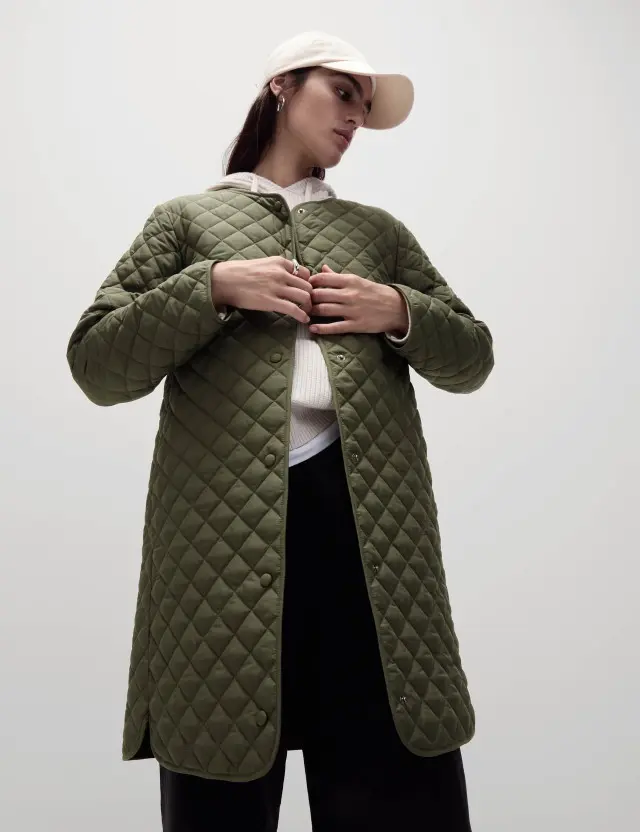 M&S Women's Recycled Thermowarmth™ Quilted Coat 