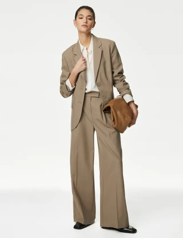 Autograph Women's Pure Wool Wide Leg Trousers 