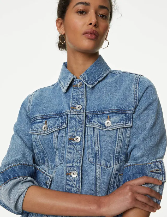 M&S Women's Pure Cotton Denim Jacket 