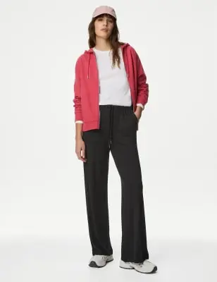 M&S Women's Jersey Wide Leg Trousers 