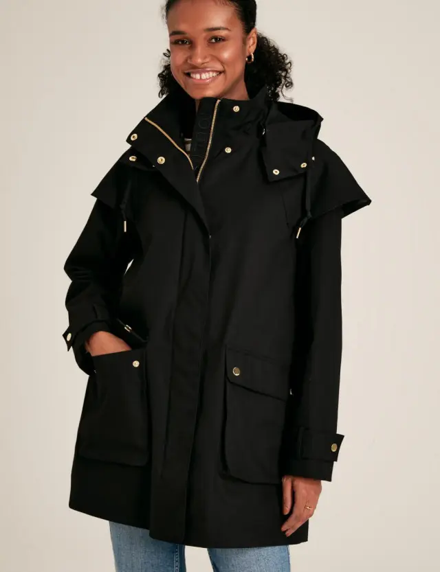 Joules Women's Pure Cotton Hooded Raincoat 