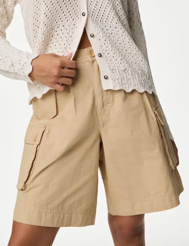 M&S Women's Pure Cotton Cargo Shorts 