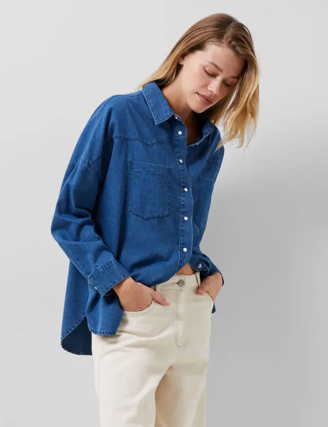 French Connection Women's Denim Collared Shirt 