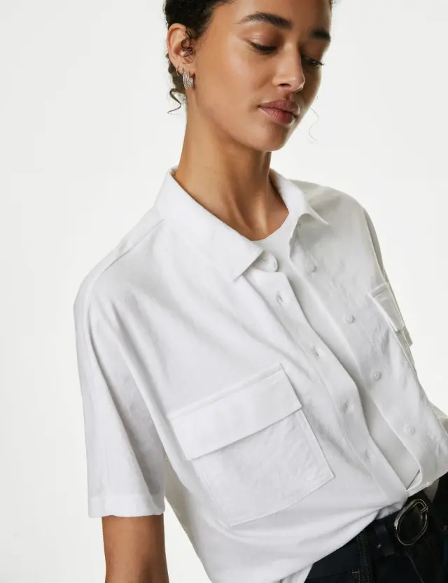 M&S Women's Collared Button Through Shirt 