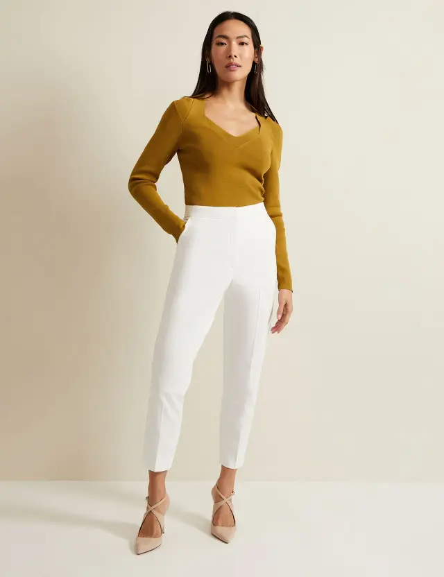 Phase Eight Women's Cotton Blend Tapered Trousers 