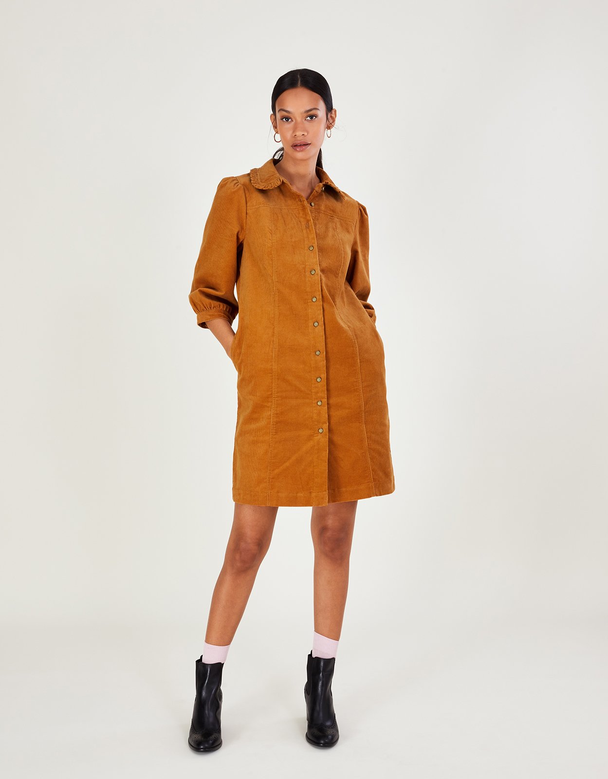 Tan cord dress sale