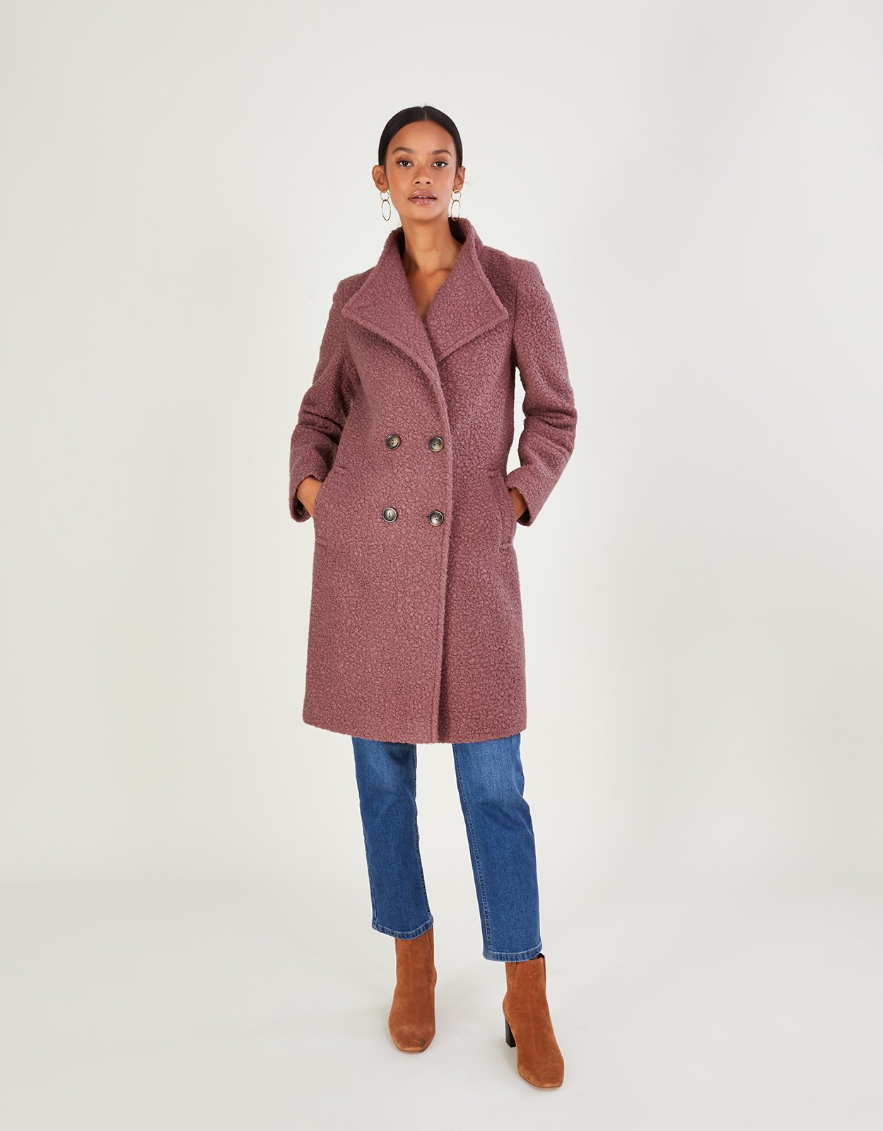 funnel neck coat womens