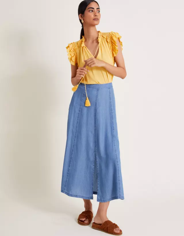 Tierra Midi Skirt Blue