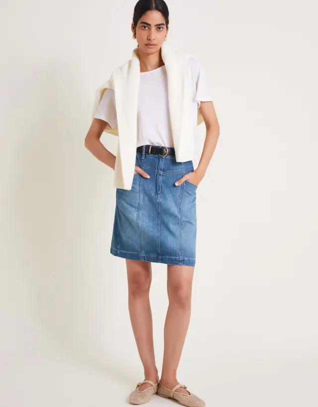 Anisa Denim Mini Skirt Blue