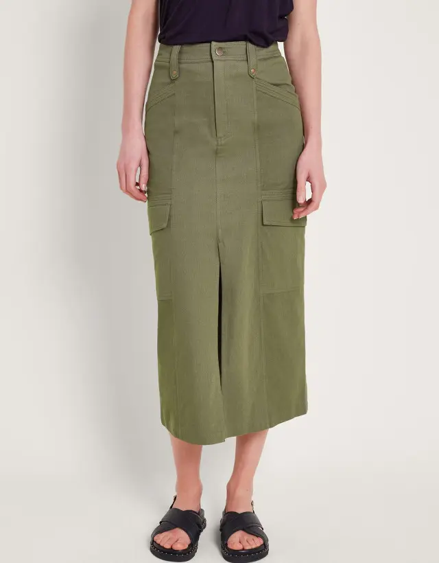 Lucia Cargo Midi Skirt Green