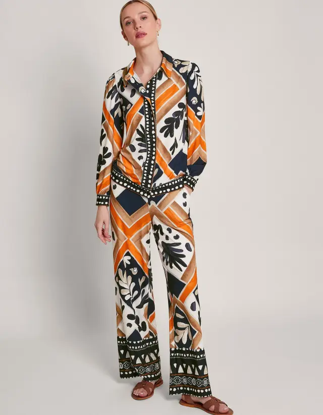 Cadenza Print Jersey Trousers Black