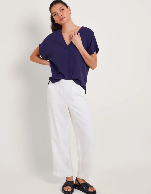 Parker Short-Length Linen Trousers White