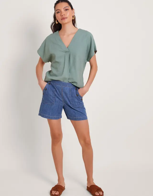 Harper Denim Shorts Blue