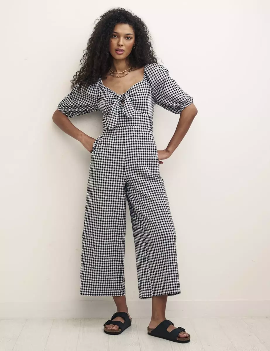 Gingham overalls sales