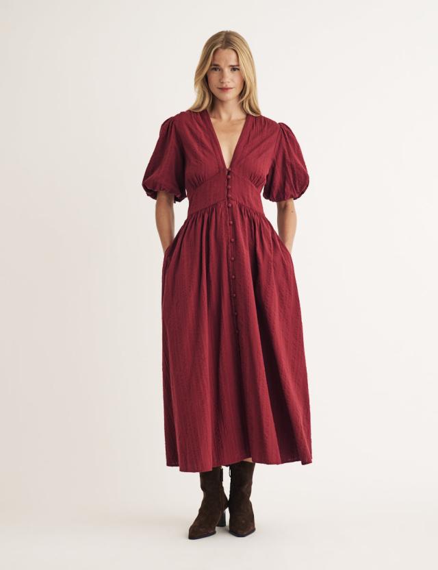 Burgundy Starlight Midi Dress