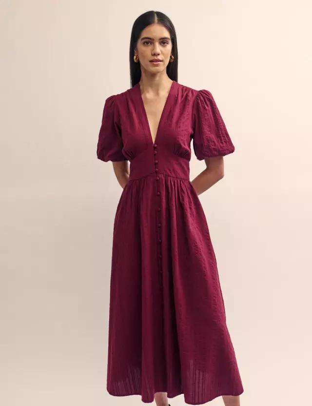 Burgundy Starlight Midi Dress