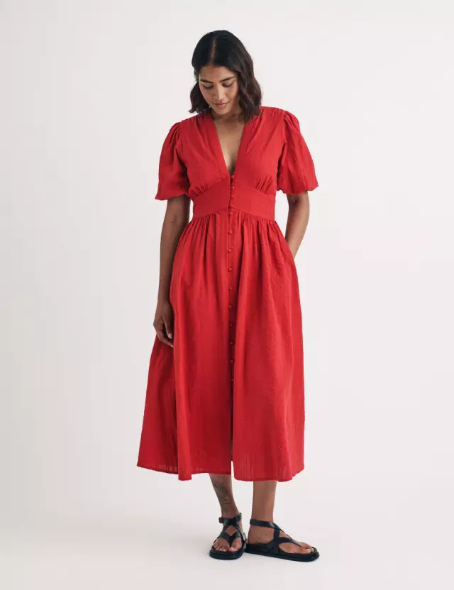 Red Starlight Midi Dress