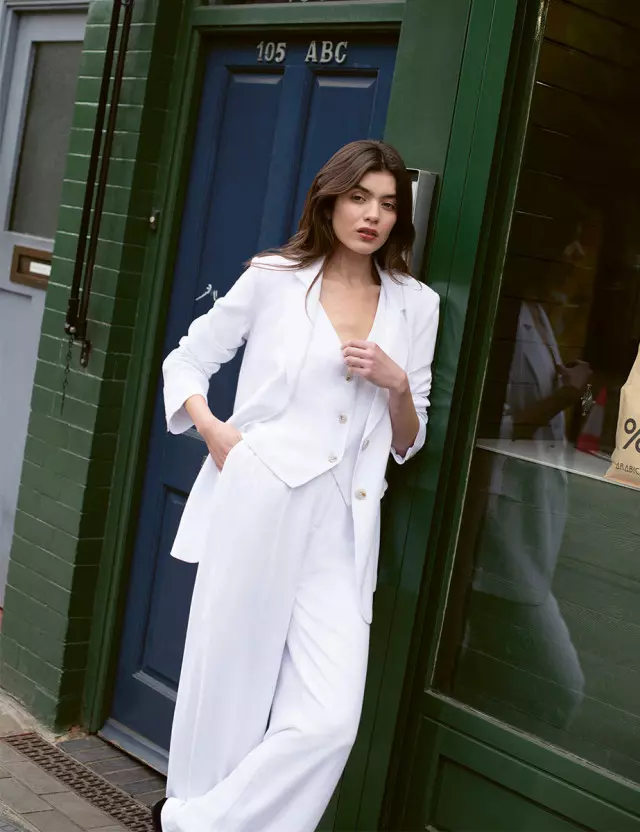 White Relaxed Tailored Trousers