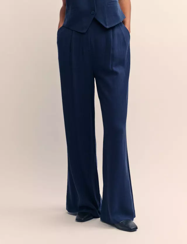 Navy Relaxed Tailored Trousers