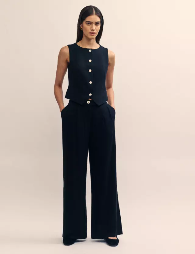 Black Relaxed Tailored Trousers