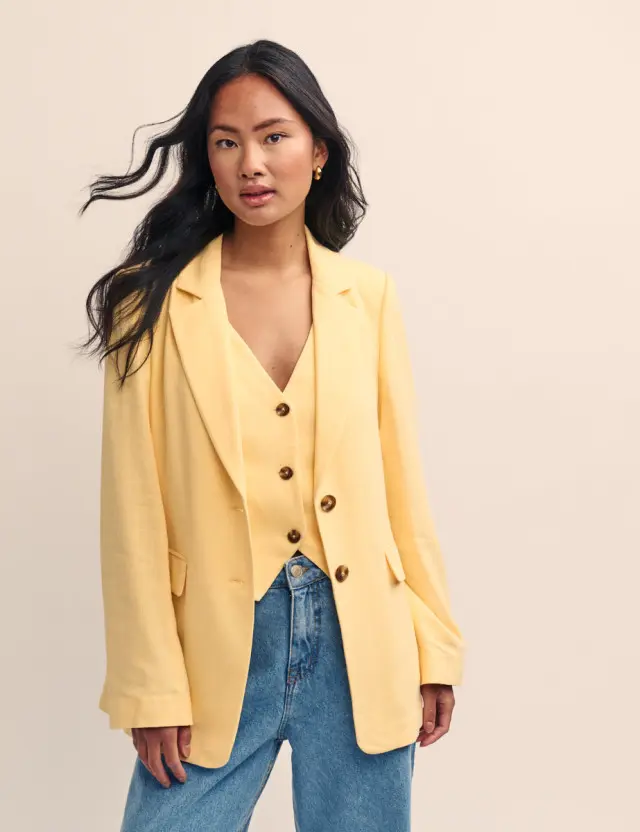 Yellow Single Breasted Blazer