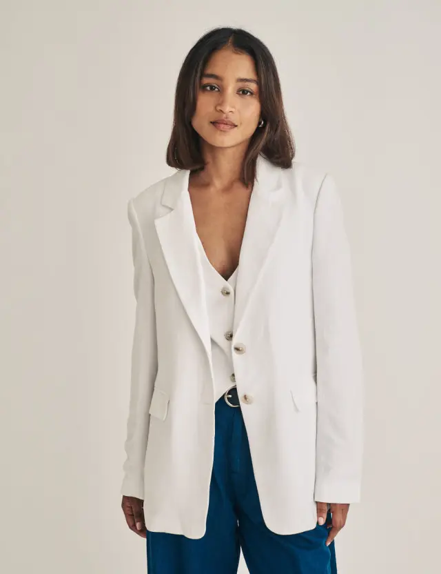 White Single Breasted Blazer