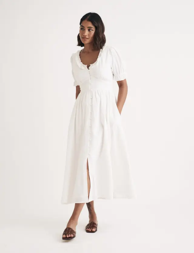 White Flossie Midi Dress