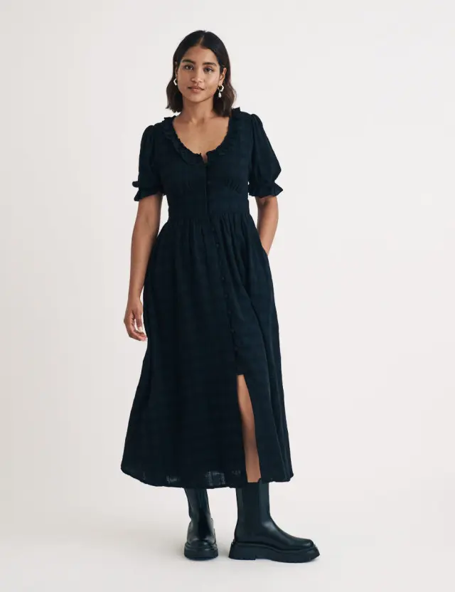 Black Flossie Midi Dress