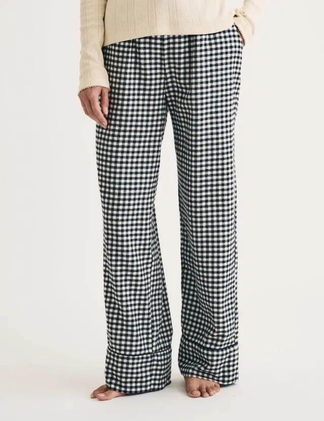 Black Checked Pyjama Trousers