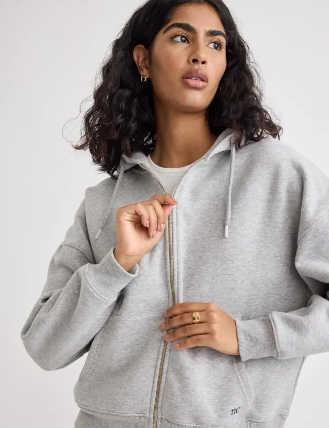 Grey Zip Through Hoodie