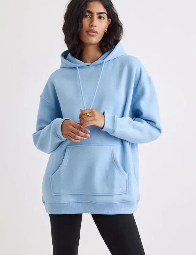 Blue Longline Hoodie