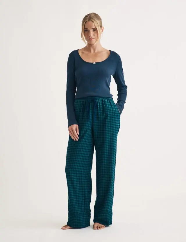 Green and Blue Check Pyjama Trousers