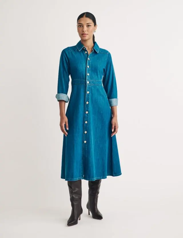 Denim Graceland Midi Shirt Dress