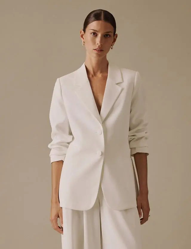 White Tailored Virgo Bridal Blazer