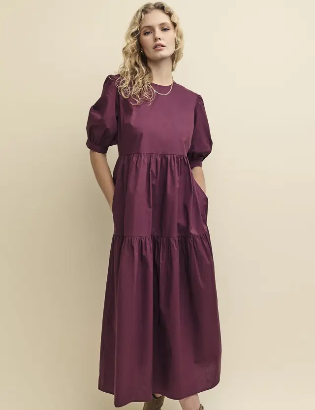 Purple Plum Rochelle Midi Smock Dress