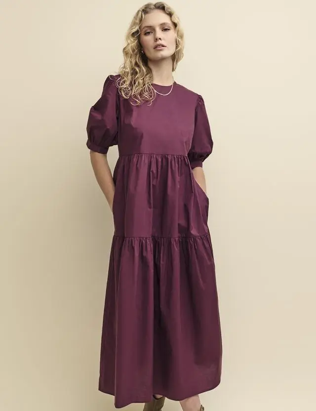 Purple Plum Rochelle Midi Smock Dress