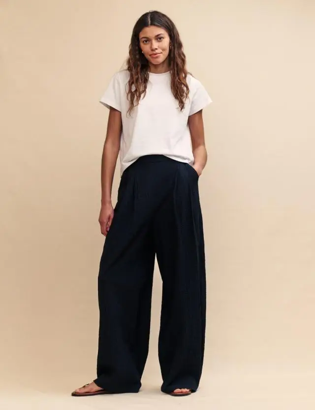 Black Wide Leg Zeena Trousers