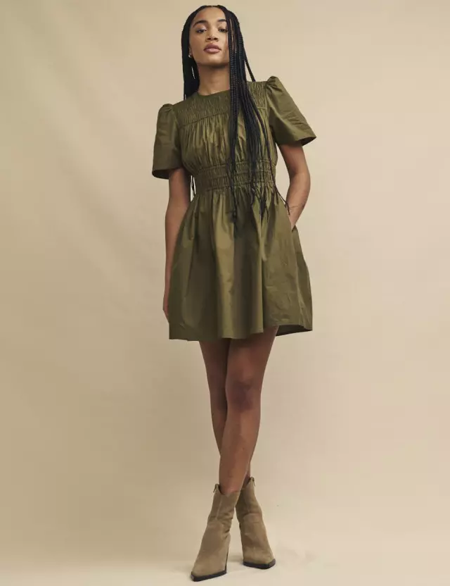 Green Khaki Natalia Mini Dress