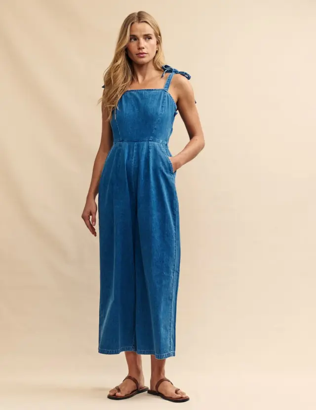 Blue Mid Wash Meg Denim Jumpsuit