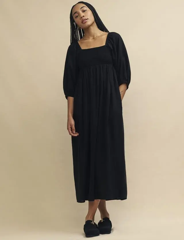 Black Smock Kylie Midaxi Dress