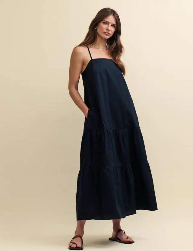 Black Tiered Etain Maxi Dress