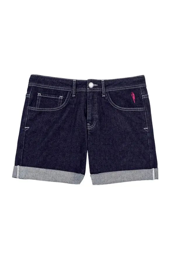 Dark Rinse Wash Denim Shorts