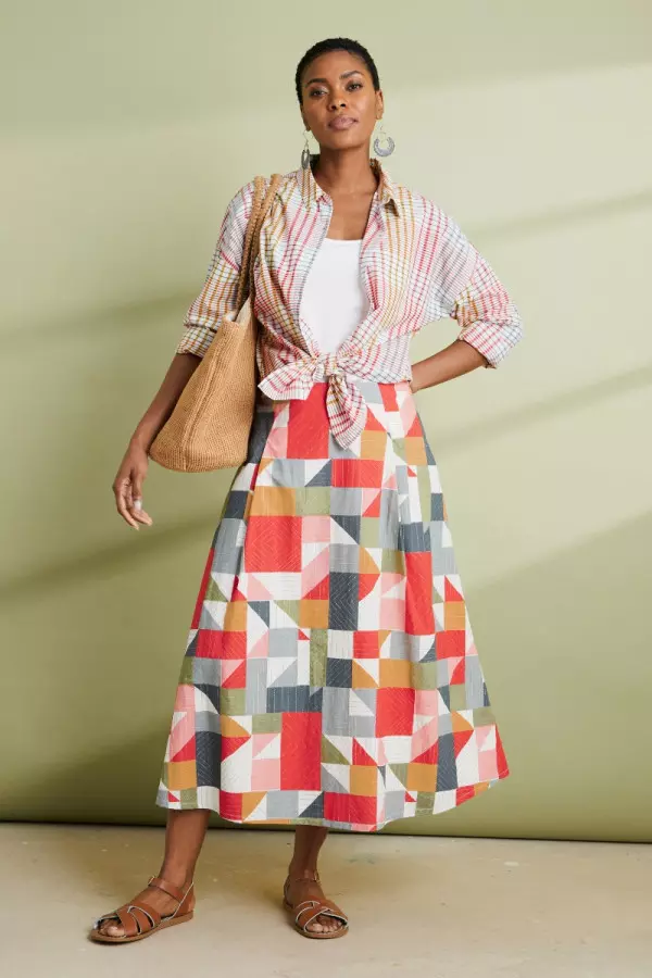 Swallow Hill Printed A-Line Skirt