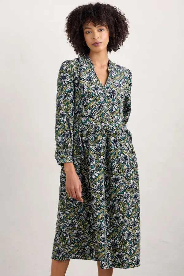 Rose Cottage Printed Cord Midi Dress