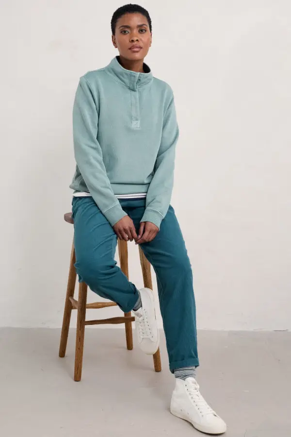 Green Shank Organic Cotton Collared Sweatshirt