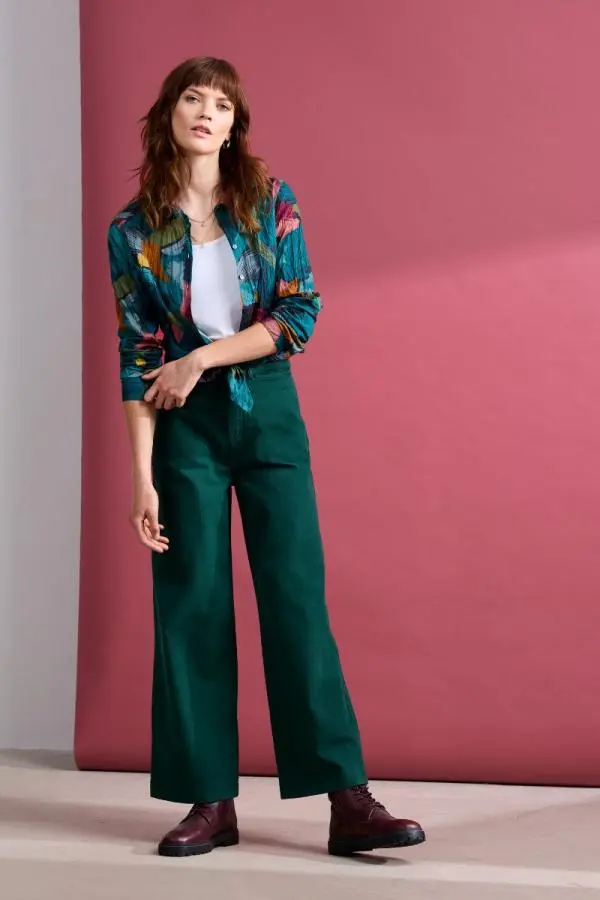 Milly Wide Leg Denim Trousers