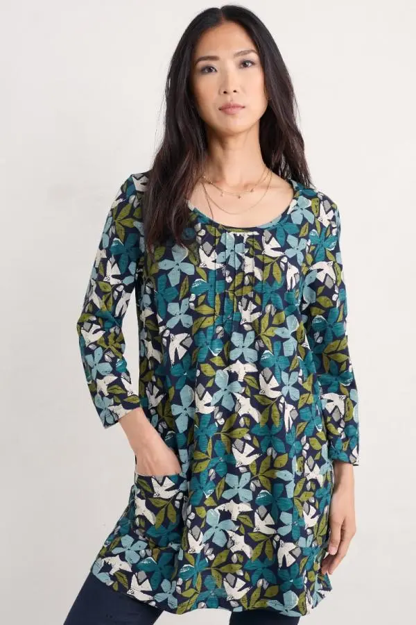 Busy Lizzy 3/4 Sleeve Slub Jersey Tunic