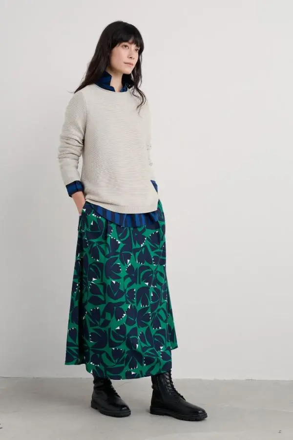 Swallow Hill Printed A-Line Skirt