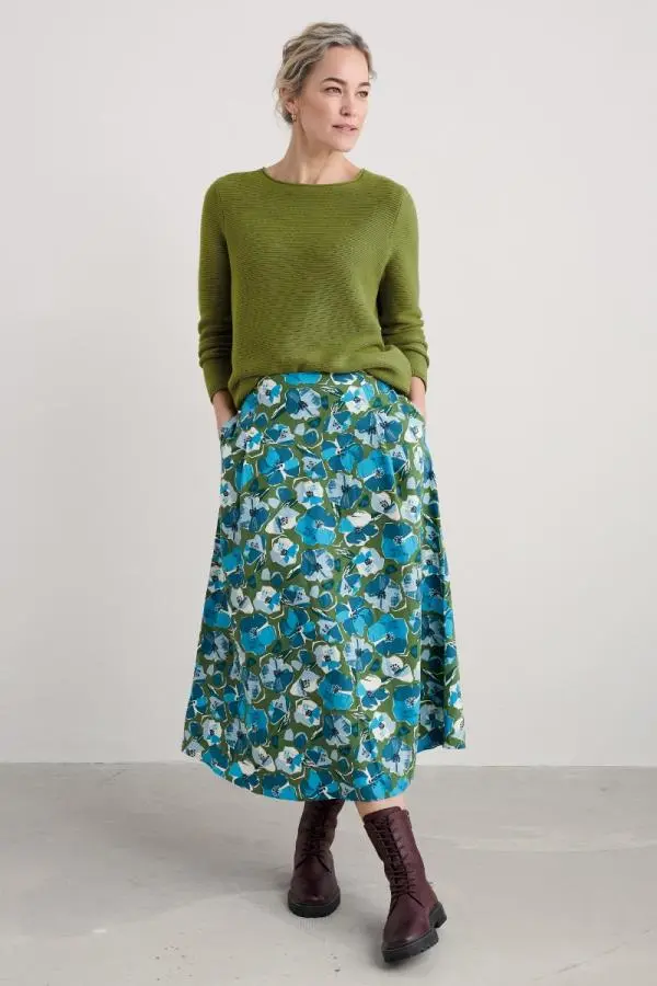 Swallow Hill Printed A-Line Skirt