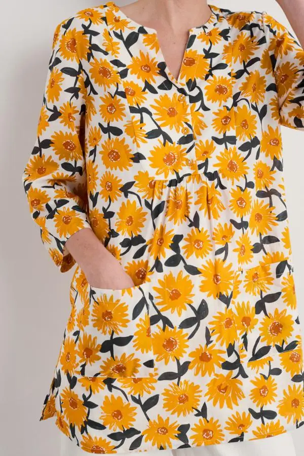 Aventurier Printed Tunic in GOTS-Certified Organic Cotton Voile